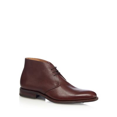Loake Brown 'Aquarius' grained leather boots